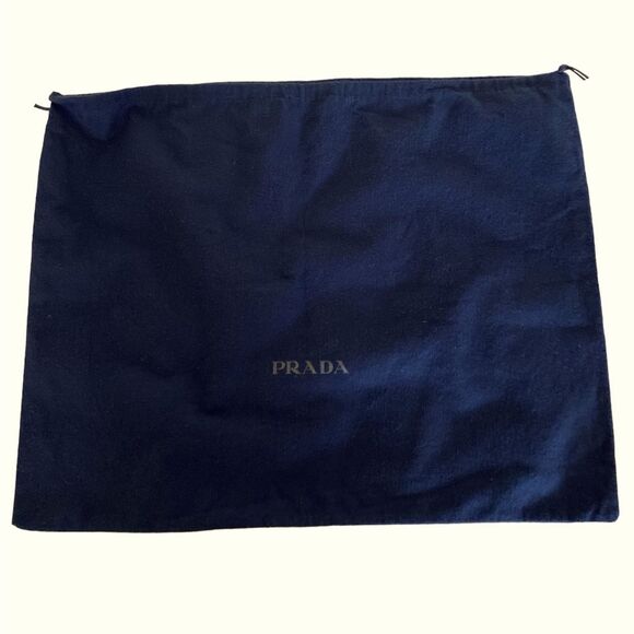 Prada Authentic Navy Blue 100% Cotton Luxury Protection Storage Dustbag 19”X15” - Picture 1 of 9
